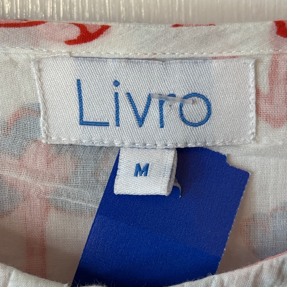 Livro Women's Mini draw string lined pockets Dress - Pink and Blue Floral - Picture 2 of 3